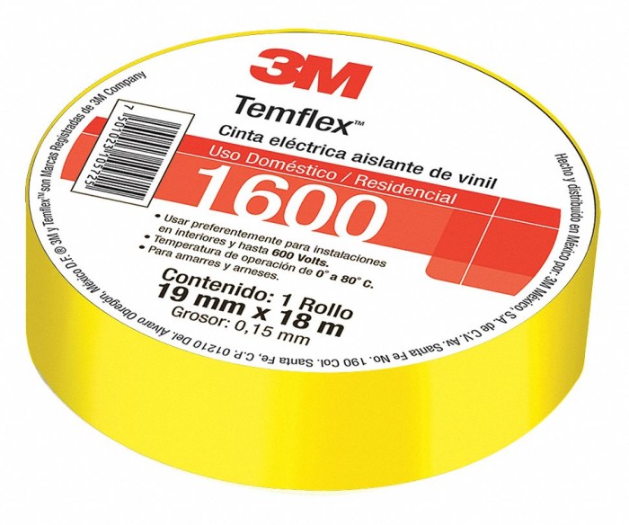 CINTA DE PVC TEMFLEX  1600  AMARILLO